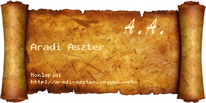 Aradi Aszter névjegykártya